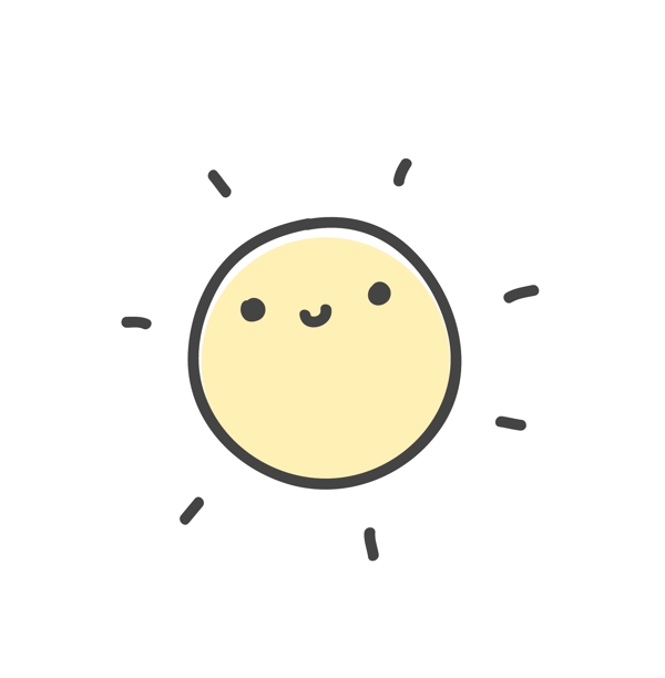 手绘微笑的太阳矢量素材