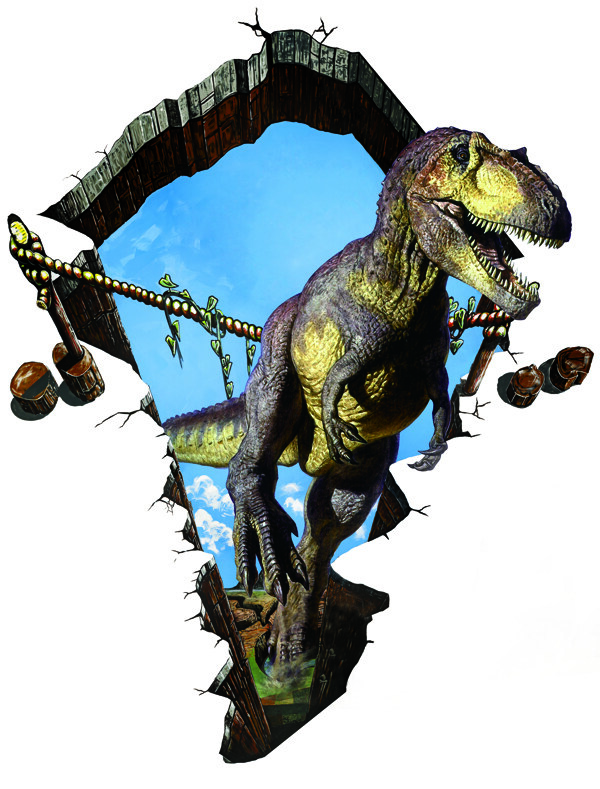3D动漫侏罗纪恐龙背景墙