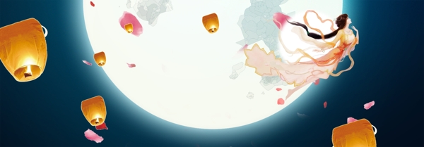 嫦娥八月十五中秋节背景图
