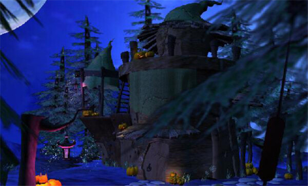 雪天夜景游戏模型