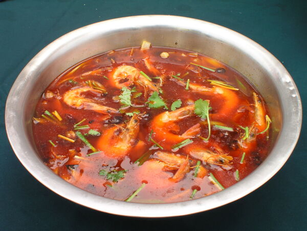 红油水煮虾图片