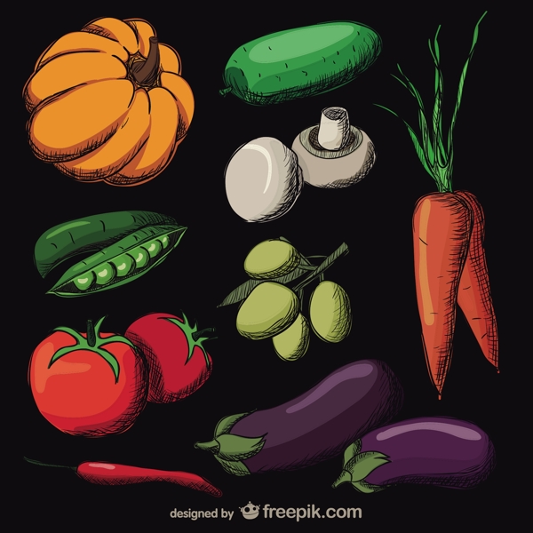 彩真的手绘蔬菜