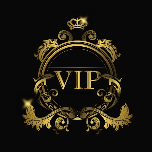 Vip黄金色标志logo
