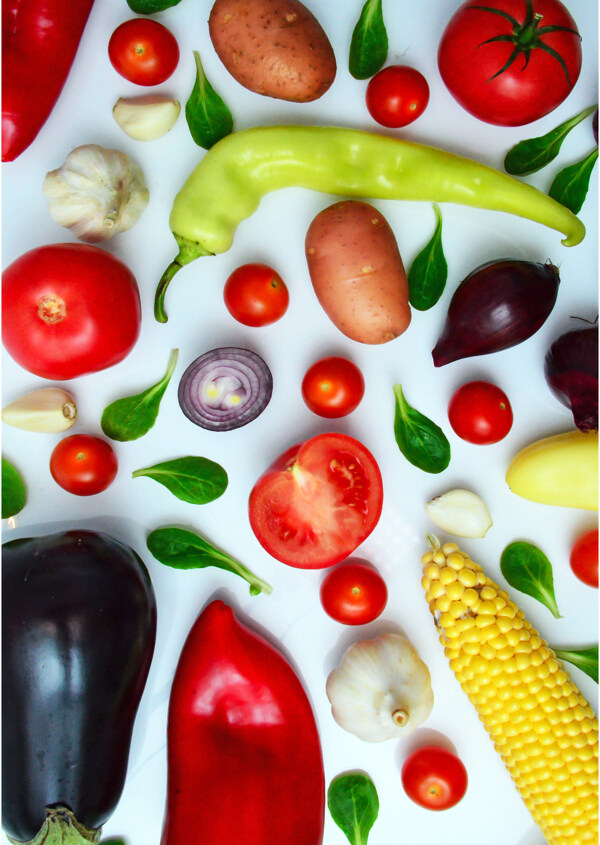 蔬菜有机蔬菜西红柿玉米洋葱茄子