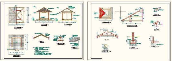 仿竹方亭子施工图