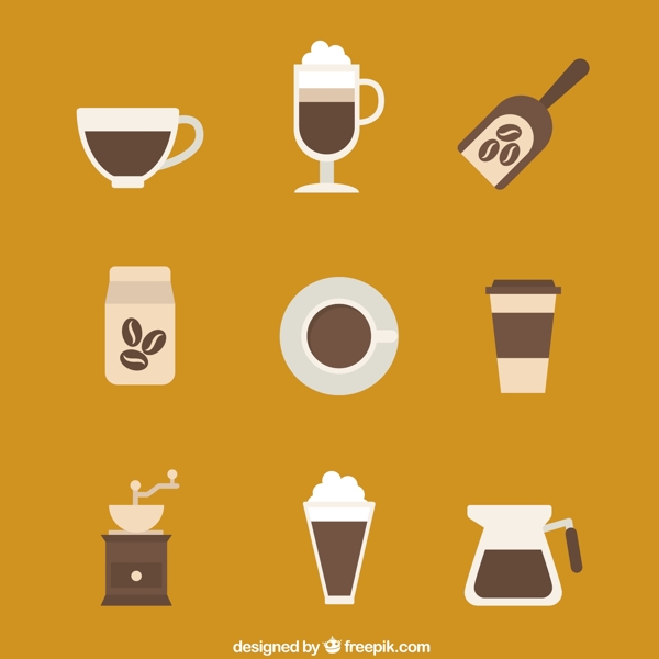 9款咖啡元素图标矢量素材