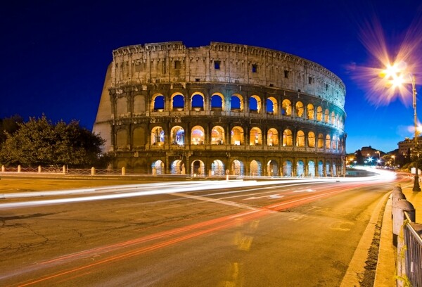 罗马城市夜景图片