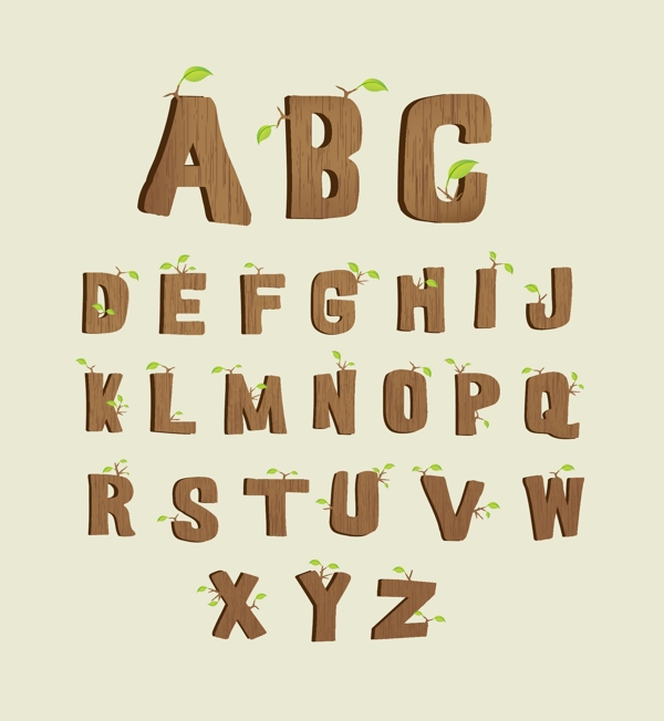 木制字母矢量素材4