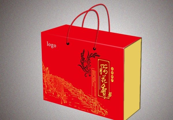 稻花香米包装平面图图片