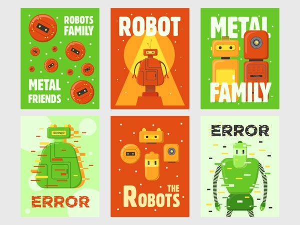 智能机器人矢量插画图片
