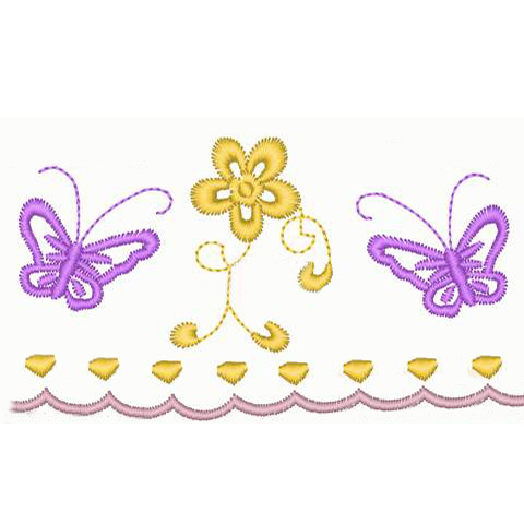 绣花动物蝴蝶色彩黄色免费素材