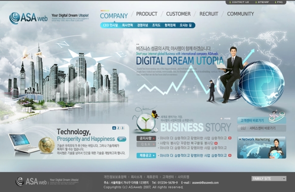 韩国企业网站经典模板PSD分层