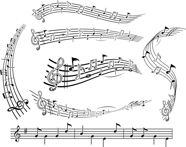 音乐五线谱矢量素材下载01