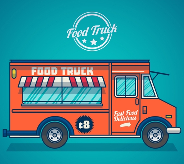 FoodTruck红色快餐车