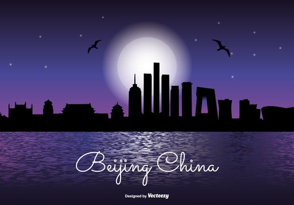 中国北京的夜空图