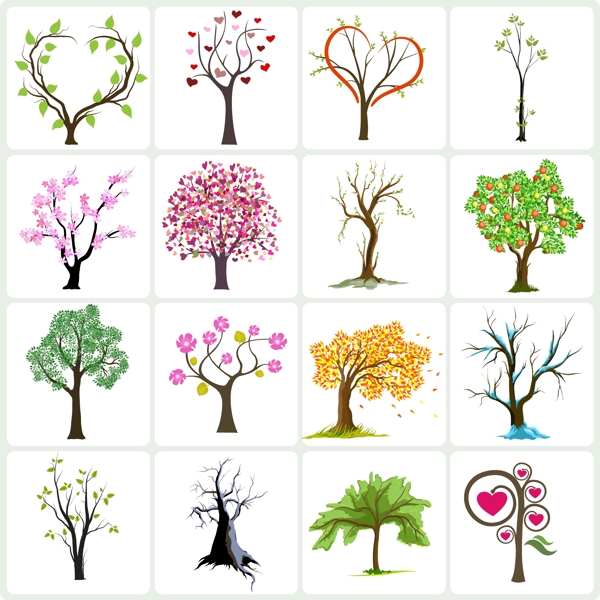 树造型矢量源文件素材图片