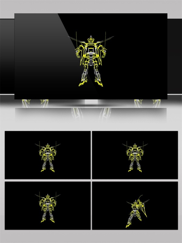 黄色金属机器人高清视频素材