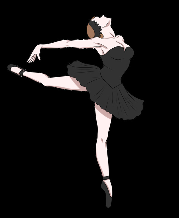舞蹈芭蕾女性跳舞旋转插画素材