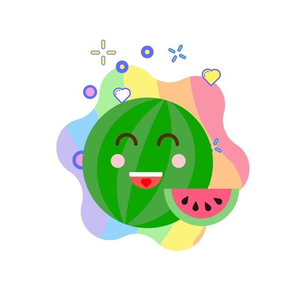 水果蔬菜可爱卡通形象表情矢量ai元素
