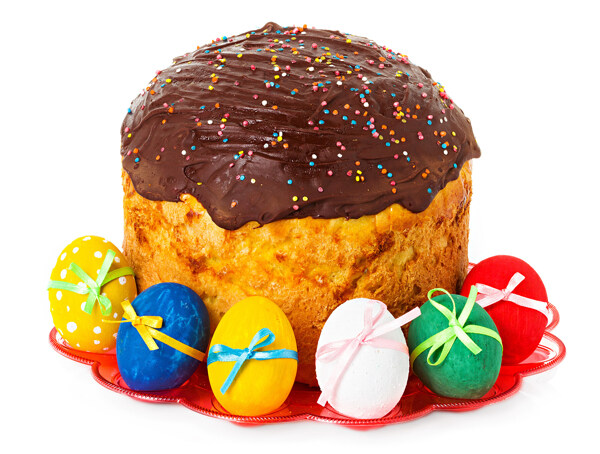 复活节彩蛋与蛋糕图片