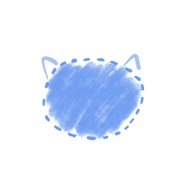 小动物蓝色涂鸦边框素材元素
