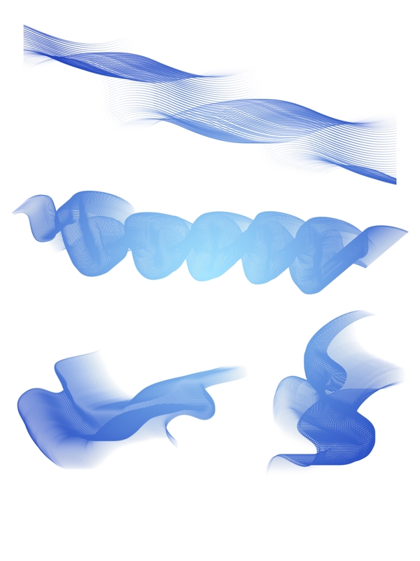 蓝色曲线科技感设计小元素图片
