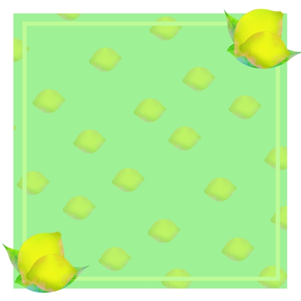 立夏绿色小清新柠檬边框