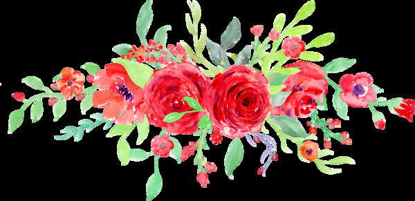 红色艳丽花卉png透明素材
