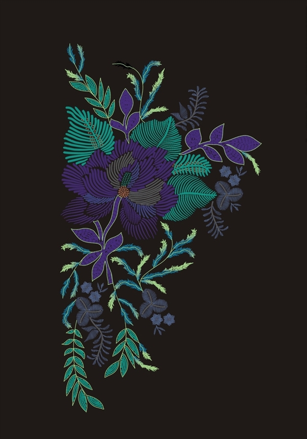花朵花卉刺绣图案