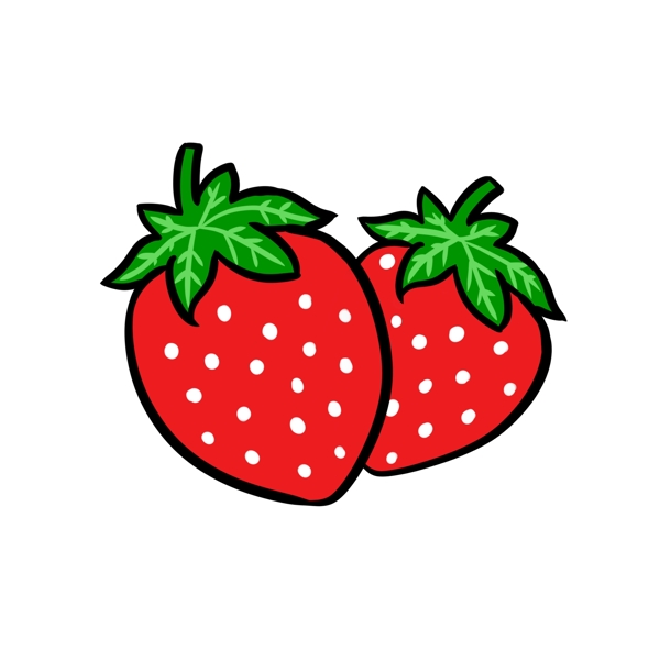 草莓系列手绘水果
