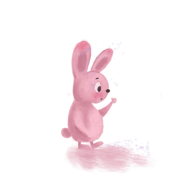 卡通一个可爱的粉色兔子