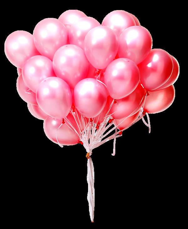 浪漫粉色气球元素