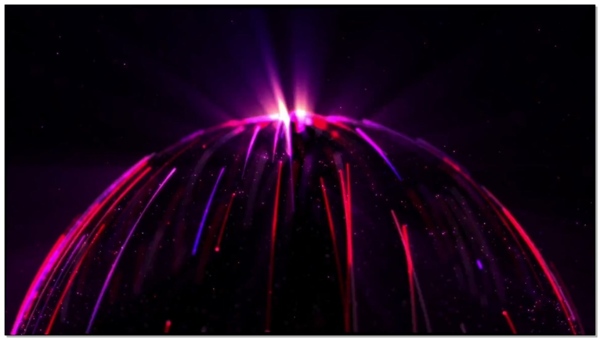红紫色半圆形粒子穿梭视频素材