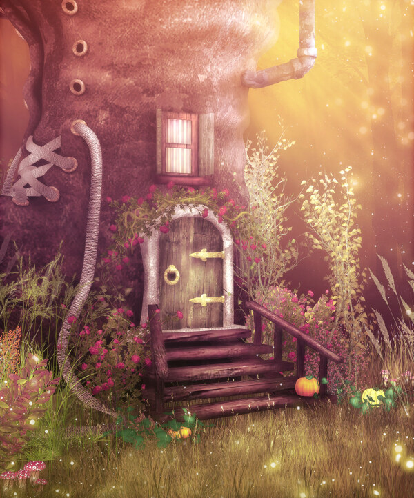 童话背景小屋图片