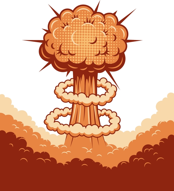 卡通手绘蘑菇云矢量元素