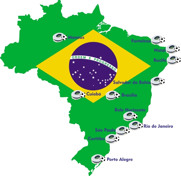 巴西足球地图创意