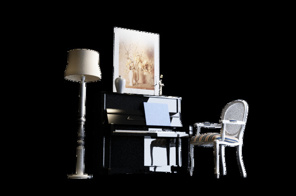 欧式现代钢琴座椅设计模型