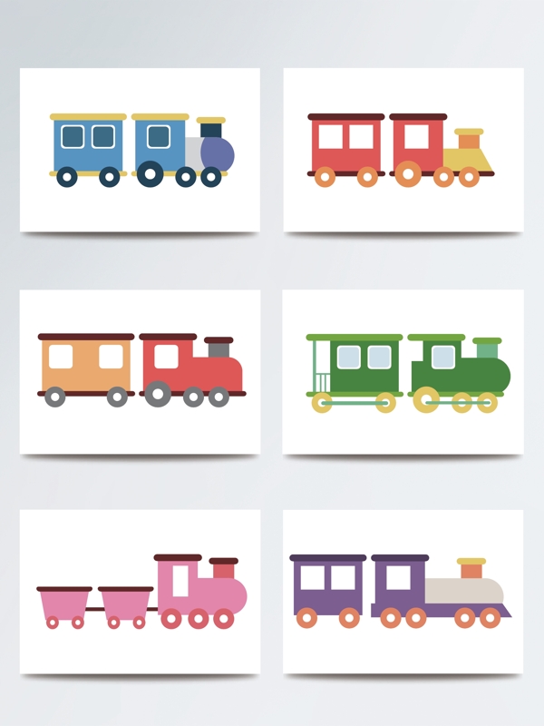 手绘儿童玩具火车矢量