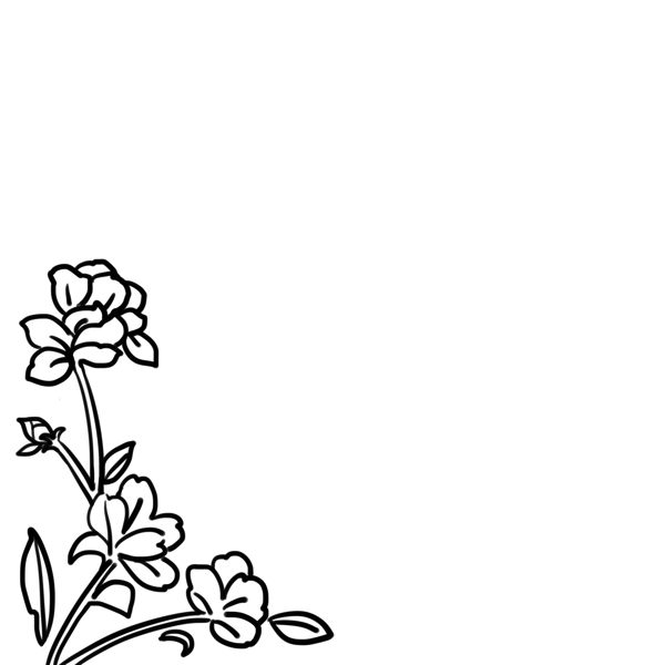 手绘线条线性图形水仙花