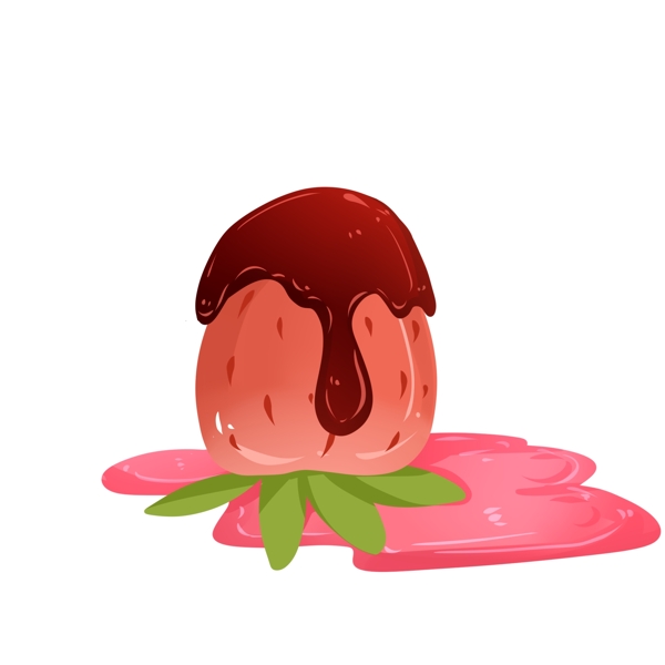 卡通手绘水果草莓巧克力口味