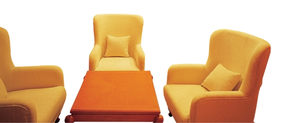 3个不同方向的高档欧式单人沙发实木茶几图片