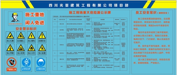 建筑工地危险源公示牌图片