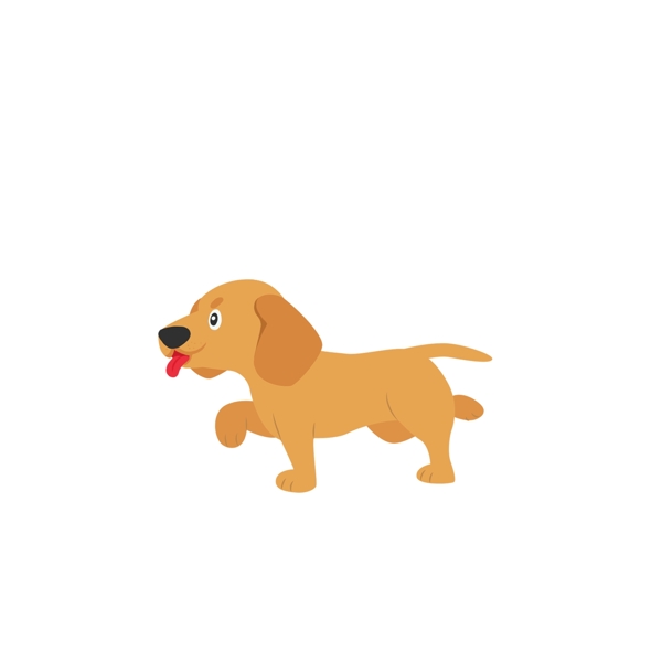 可爱奔跑的狗子插画设计可商用元素