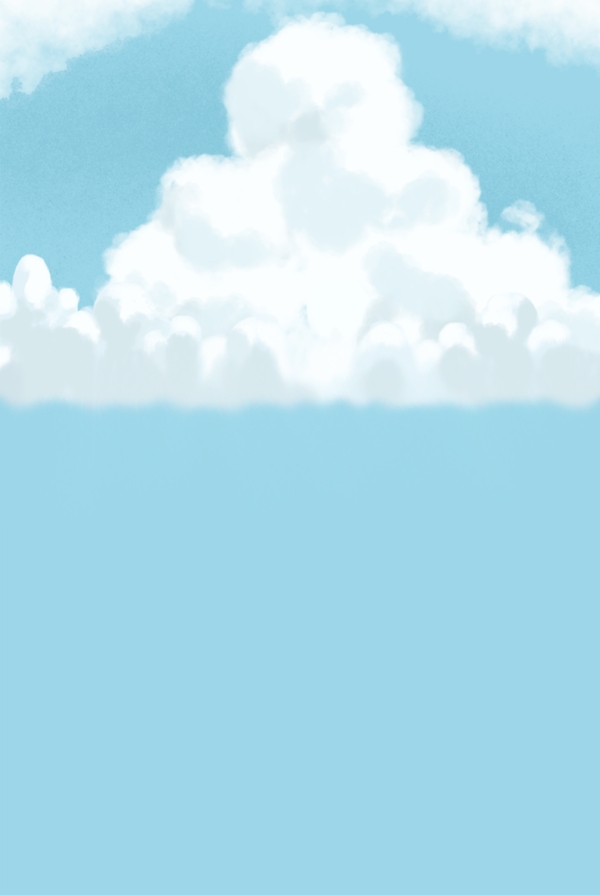 手绘卡通蓝天白云背景图