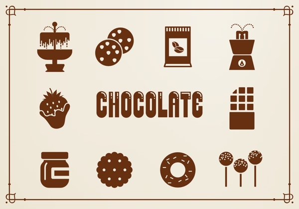 扁平化巧克力制品图标