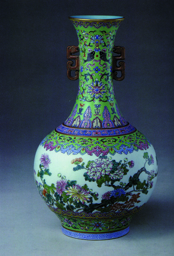 瓶子花瓶中国风陶瓷艺术品玉如意瓷器古董中华艺术绘