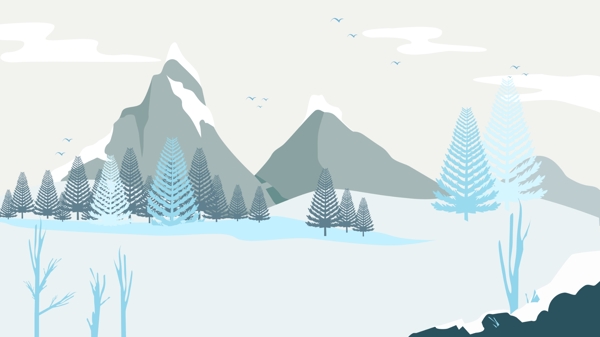 冬季雪山雪景背景设计