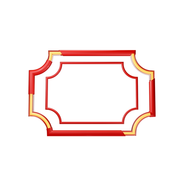 中国风长方形圆角边框装饰