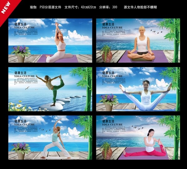 瑜伽宣传展板