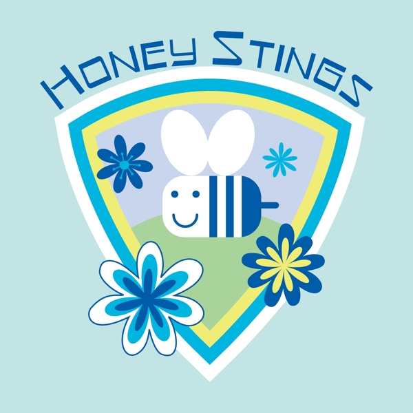 印花矢量图T恤图案图文结合动物蜜蜂免费素材